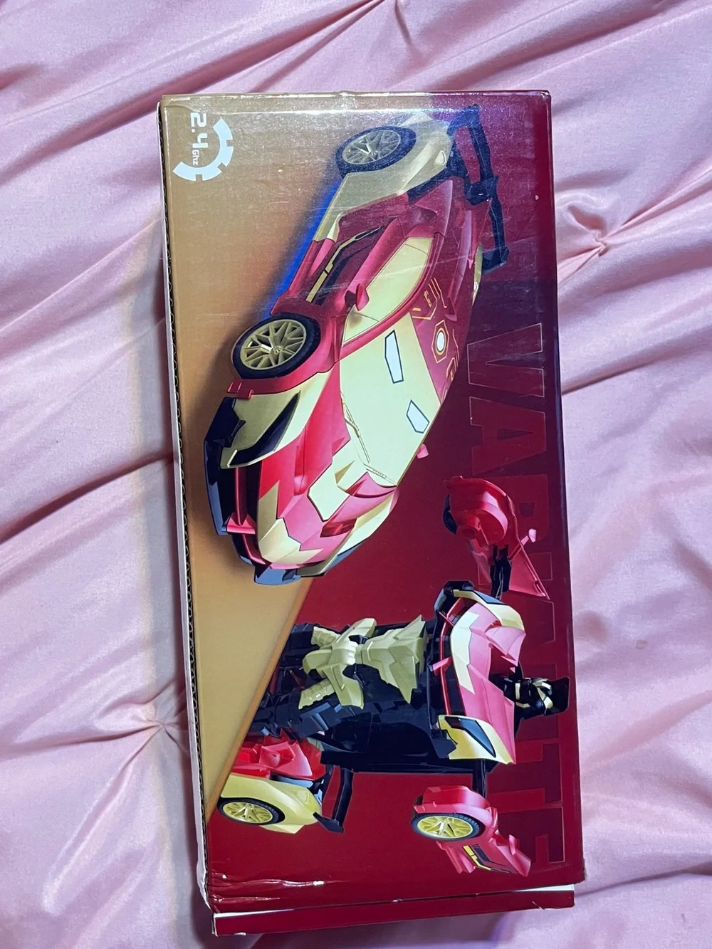 Iron Man Styled Transforming Race Car Toy - Red & Gold